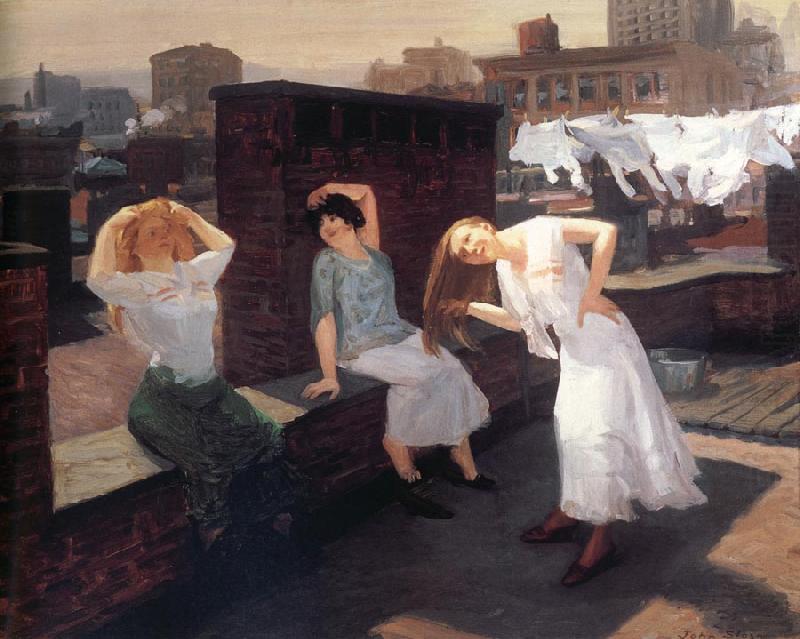 John sloan Sunday,Women Drying Their Hair china oil painting image
